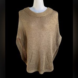 CHICOs  Poncho, Small/Medium, Neutral Beige Color. Front hand pocket.